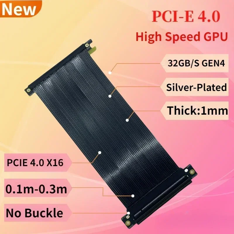 Posrebrzany Pojedynczy Odwróco – Itx Gpu Riser Pcie 4.0 16X recenzja i cena